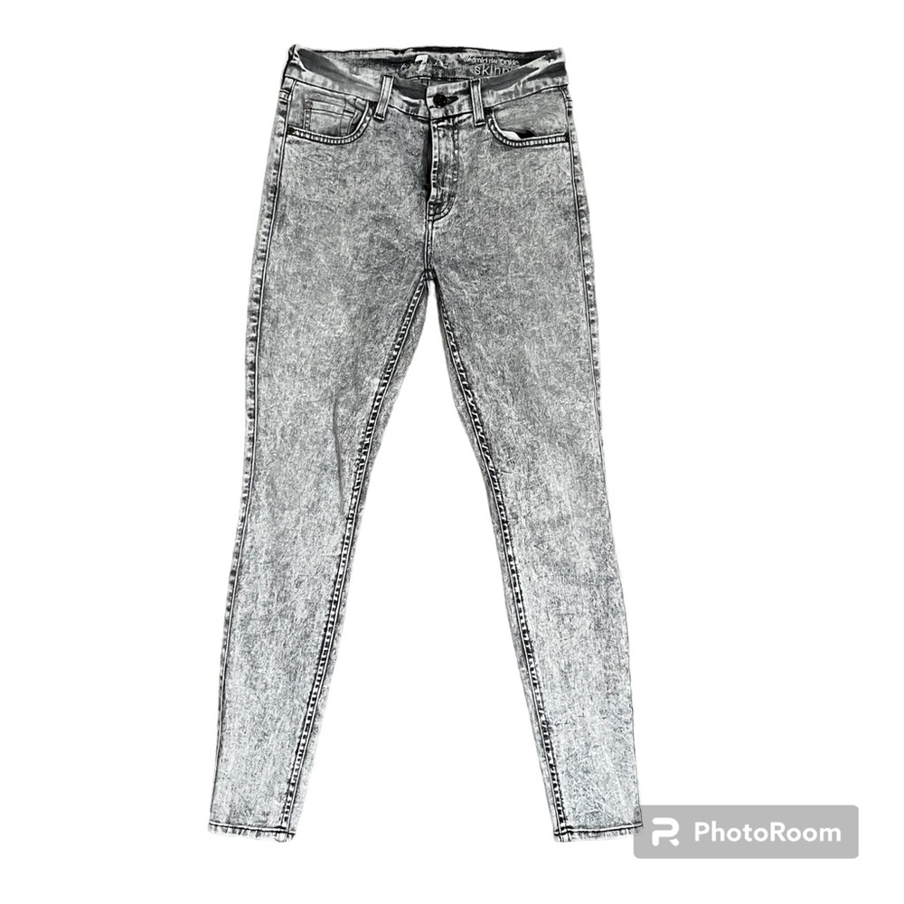Women’s 7 for all Mankind Jeans, Midrise Ankle Skinny, Gray - Picture 2 of 11